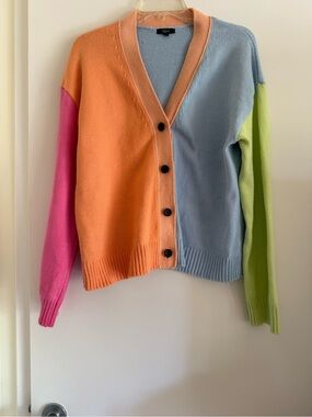 Rails Colorblock V-Neck Cardigan - Peach, Sky Blue, Hot Pink, Lime